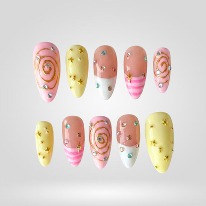 Playful Vibes press-on nails - image 5 of 13, cat-eye velvet almond