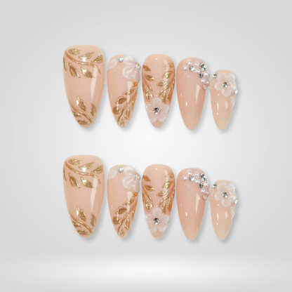 Spring Floral press-on nails - image 10 of 15, cat-eye velvet almond