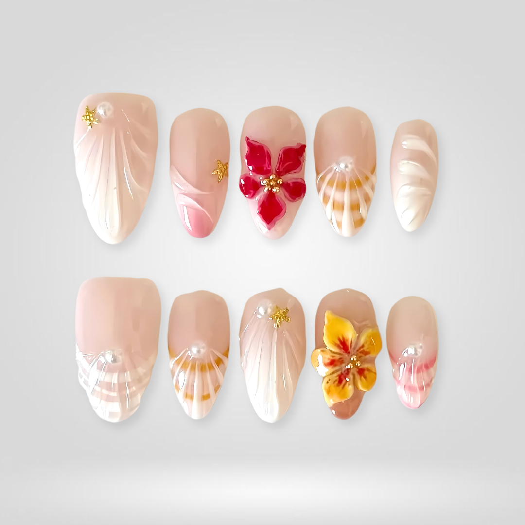 Seaside Muse press-on nails - image 5 of 13, cat-eye velvet almond