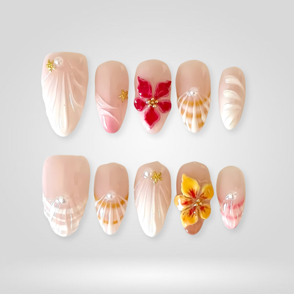 Seaside Muse press-on nails - image 5 of 13, cat-eye velvet almond