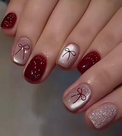 Winter Reverie press-on nails - image 11 of 15, milky cloud dancer almond
