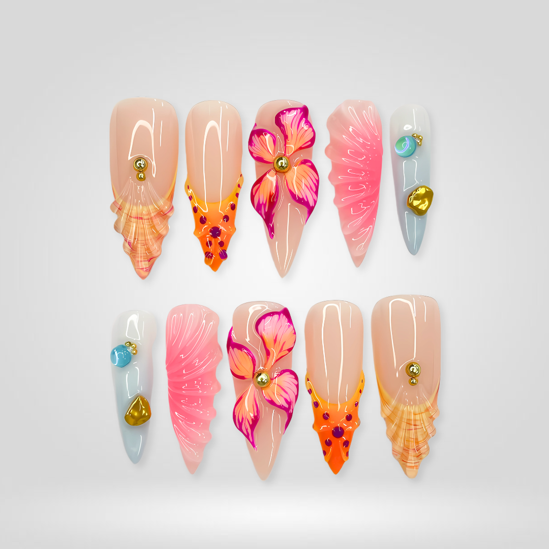 Seaside Muse press-on nails - image 8 of 13, cat-eye velvet almond