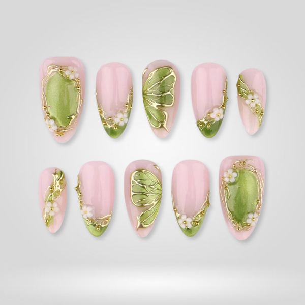 Blossom Reverie | Polka Dot Almond Press-Ons press-on nail set