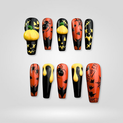 Phantom Glow press-on nails on hand - lifestyle photo, watercolor aura finish