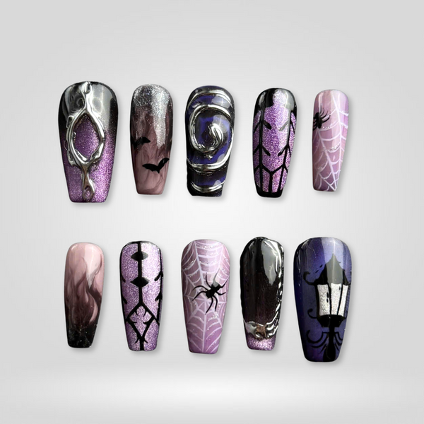 Phantom Glow | Watercolor Aura Almond Press-Ons press-on nail set