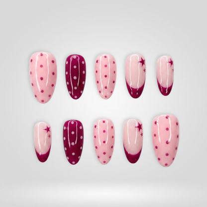 Dot Striped press-on nails - image 12 of 15, polka dot almond