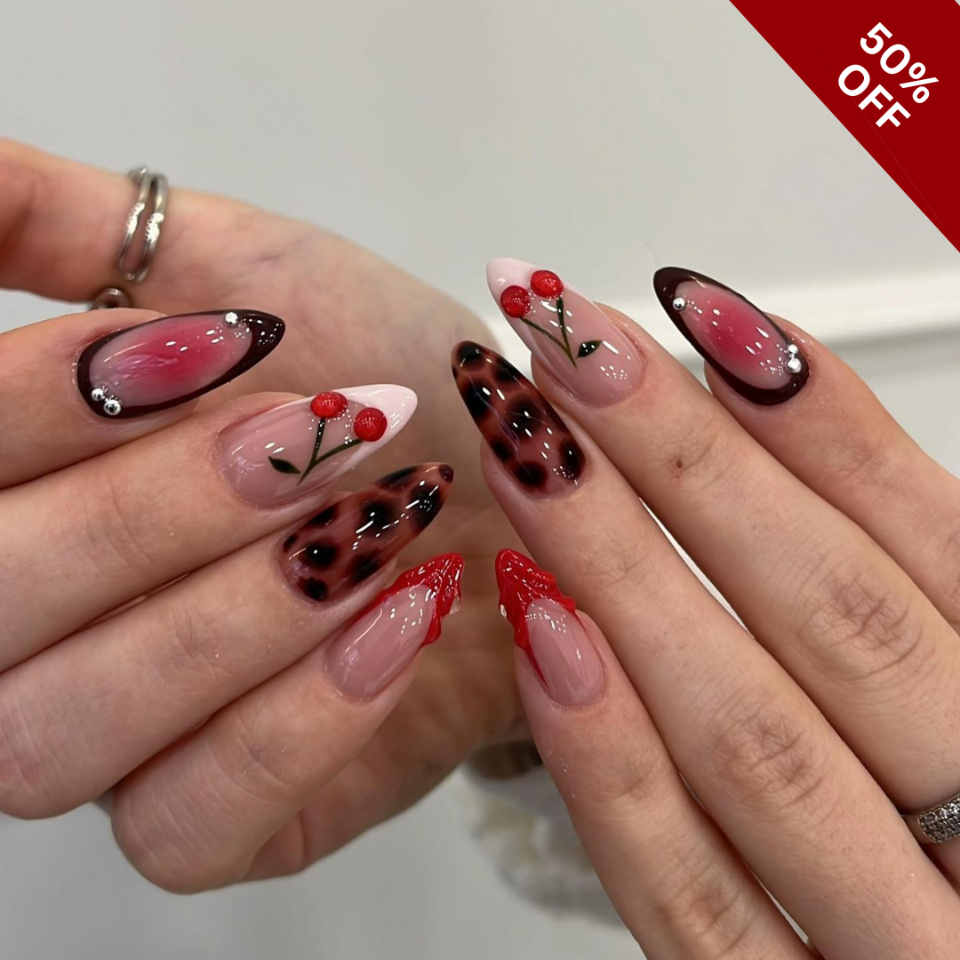 Soft Petals press-on nails - image 5 of 15, cat-eye velvet almond