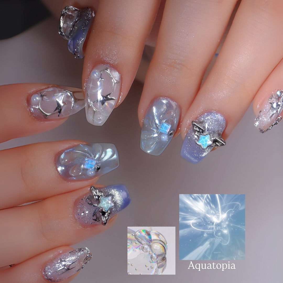 Dreamy Glow press-on nails - image 8 of 15, sparkle almond