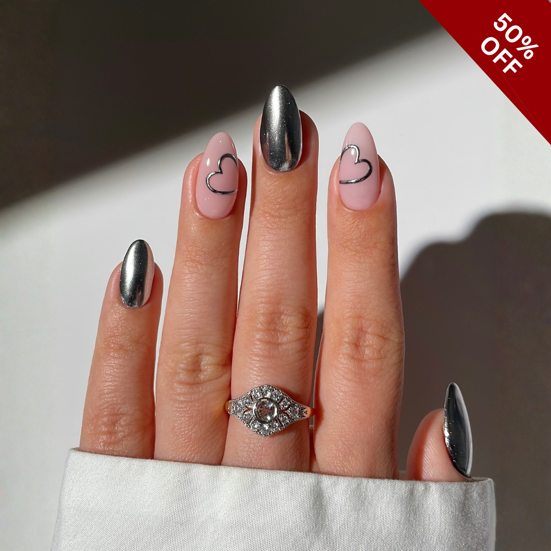 Tender Florals press-on nails - image 5 of 13, cat-eye velvet almond
