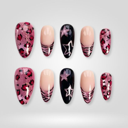 Stellar Edge milky cloud dancer press-on nails - stiletto shape, front view