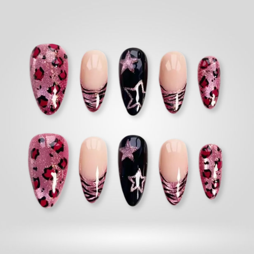 Stellar Edge milky cloud dancer press-on nails - stiletto shape, front view