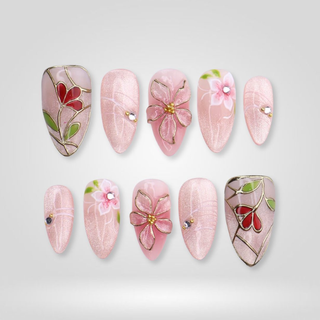 Blossom Reverie press-on nails - image 5 of 15, polka dot almond