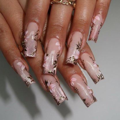 Tropical Garden press-on nails - image 7 of 14, cat-eye velvet almond