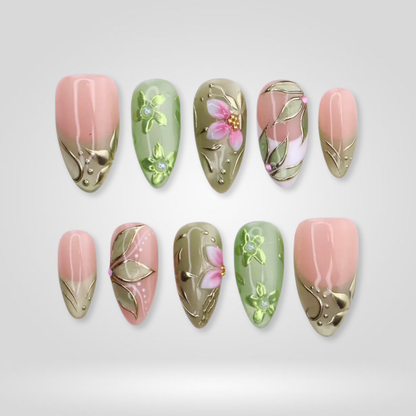 Blossom Reverie press-on nails - image 7 of 15, polka dot almond