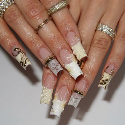 Tropical Garden press-on nails - image 10 of 14, cat-eye velvet almond