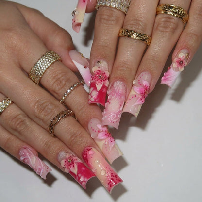 Tropical Garden press-on nails - image 9 of 14, cat-eye velvet almond