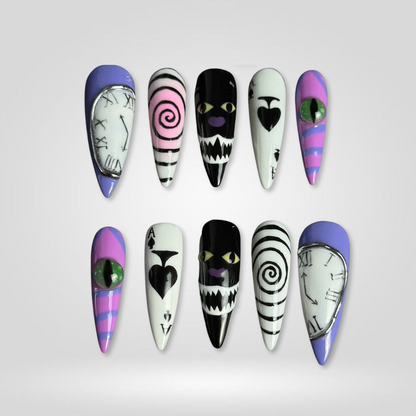 Spooky Magic press-on nails on hand - lifestyle photo, seasonal finish