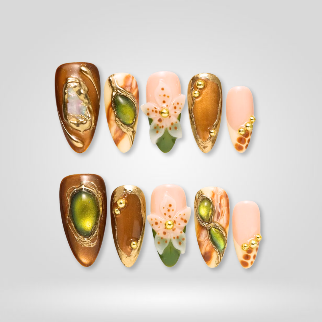 Autumn Muse press-on nails - image 9 of 15, sparkle almond