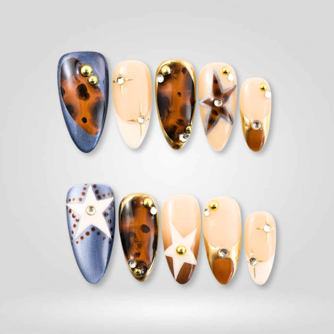 Autumn Muse press-on nails - image 10 of 15, sparkle almond
