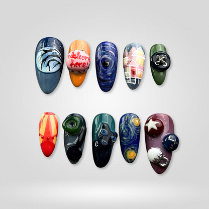 Spooky Season press-on nail set - XS to L sizing, seasonal design