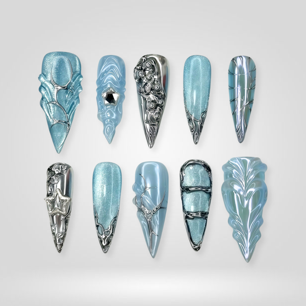 Metallic Vibe | Pearl-Shift Almond Press-Ons press-on nail set