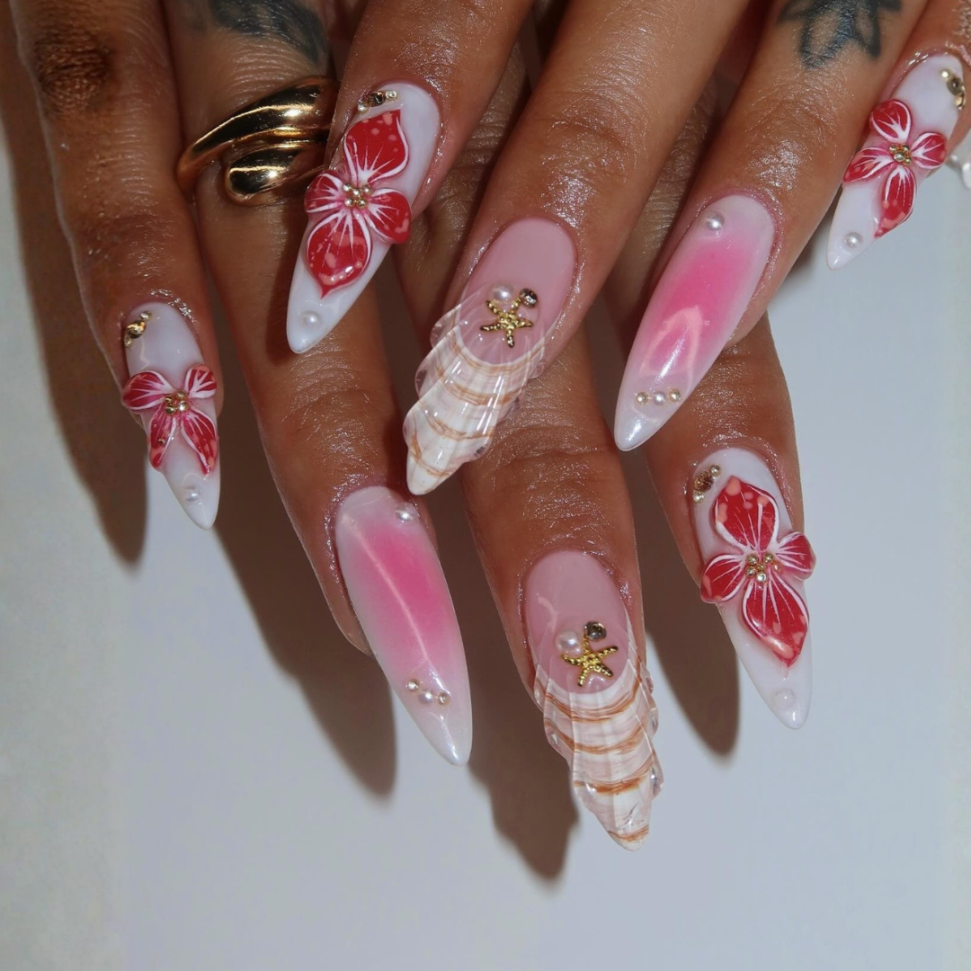 Tropical Muse press-on nails - image 6 of 15, cat-eye velvet almond