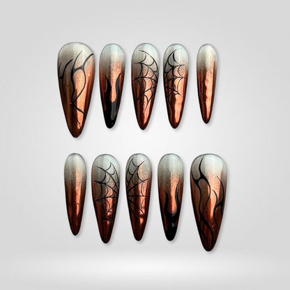 Wicked Glam press-on nails close-up texture detail - vamp finish, US shipping