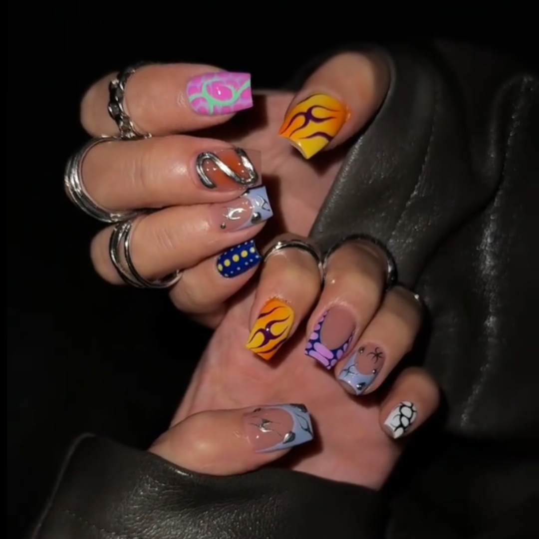 Funky Chrome press-on nails - image 11 of 15, pearl-shift square
