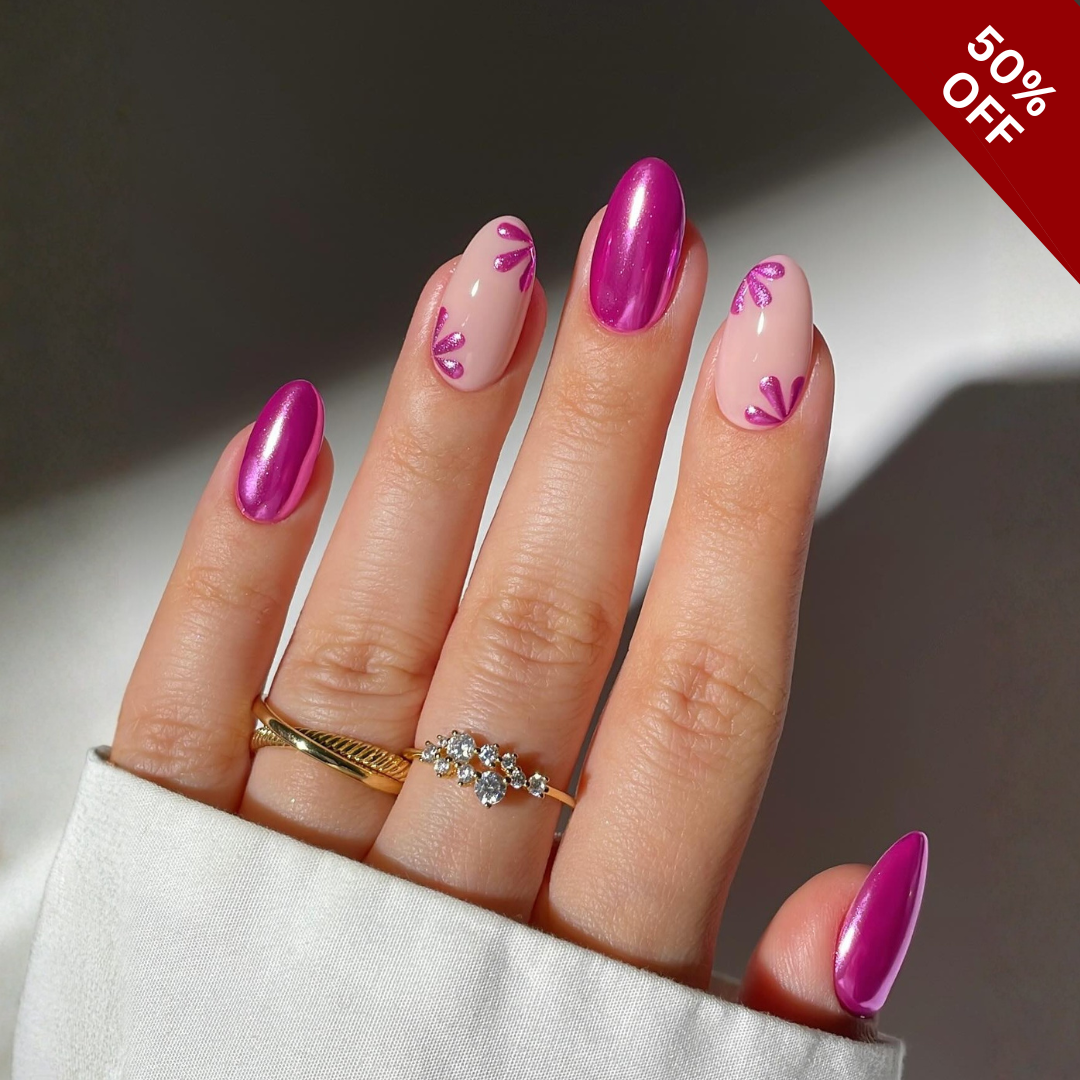 Soft Botanica press-on nails - image 6 of 13, cat-eye velvet almond