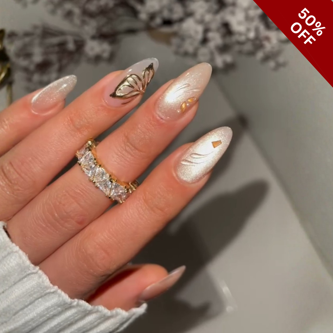 Soft Spring press-on nails - image 5 of 11, cat-eye velvet round