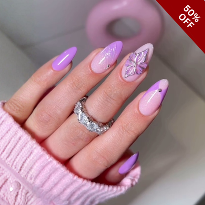 Soft Spring press-on nails - image 6 of 11, cat-eye velvet round