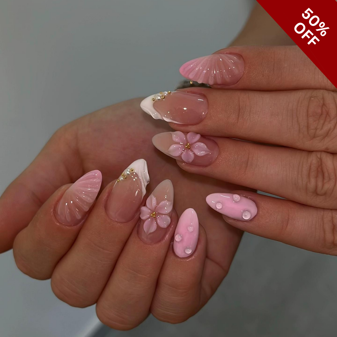 Soft Petals press-on nails - image 7 of 15, cat-eye velvet almond