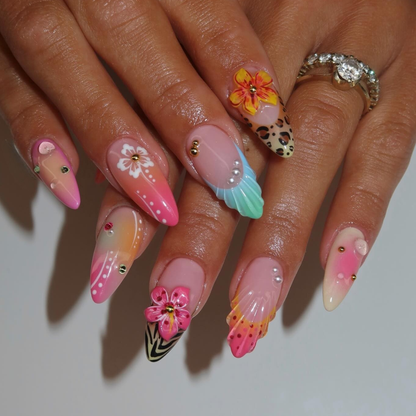Tropical Muse press-on nails - image 7 of 15, cat-eye velvet almond