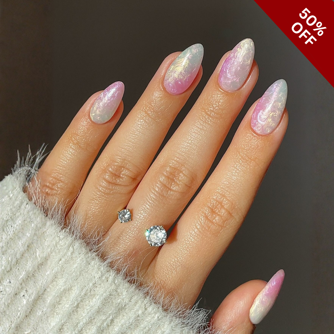 Soft Botanica press-on nails - image 7 of 13, cat-eye velvet almond
