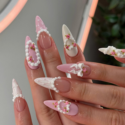 Petal Rush press-on nails - image 8 of 15, floral almond