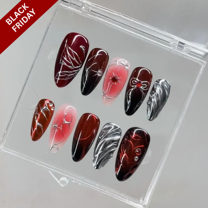 Glamorous Metallic press-on nails - image 8 of 13, ombre gradient almond