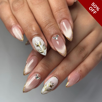 Golden Whisper press-on nails - image 6 of 16, cat-eye velvet almond