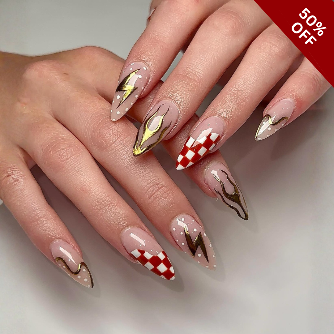 Golden Whisper press-on nails - image 7 of 16, cat-eye velvet almond