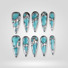 Funky Fusion seasonal press-on nails - coffin/ballerina shape, front view