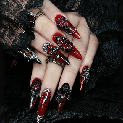 Dark Angel press-on nails - image 13 of 17, seasonal almond