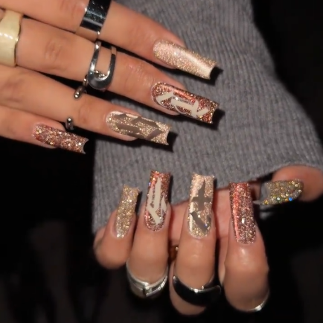 Funky Fusion press-on nails - image 12 of 17, seasonal coffin/ballerina