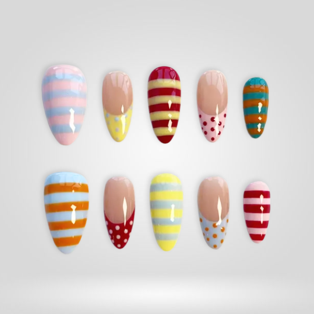 Dot Striped press-on nails - image 7 of 15, polka dot almond