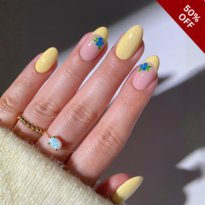 Tender Florals press-on nails - image 8 of 13, cat-eye velvet almond