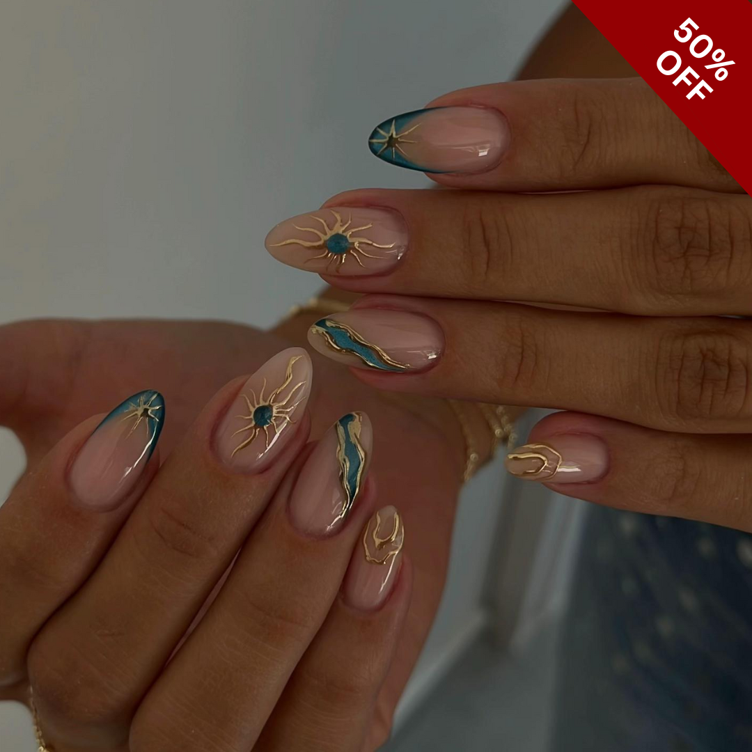 Golden Whisper press-on nails - image 10 of 16, cat-eye velvet almond