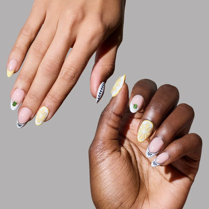Aperitivo Hour press-on nail set - XS to L sizing, milky cloud dancer design