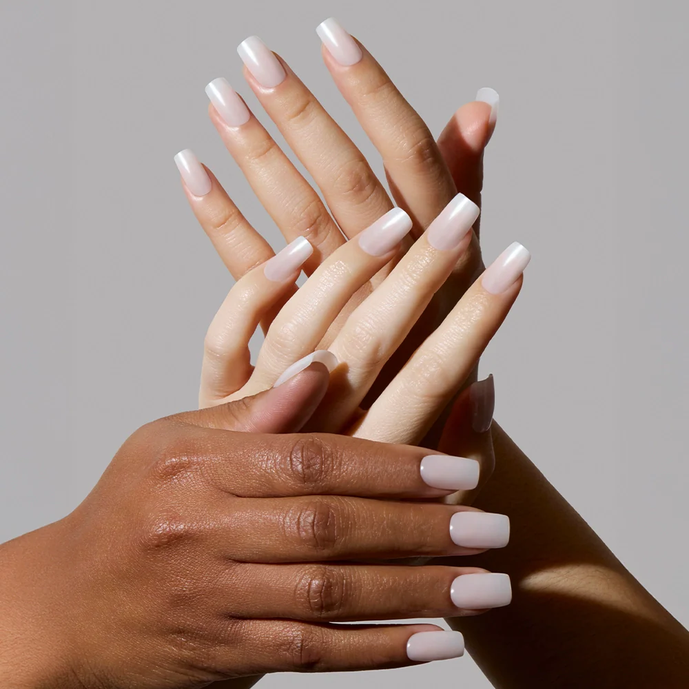 Bailey press-on nails close-up texture detail - jelly glaze finish, US shipping