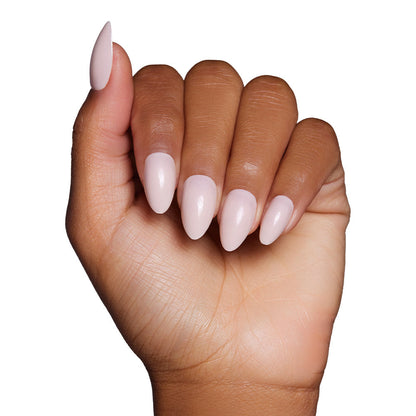 Ballet Pink press-on nails on hand - lifestyle photo, floral finish