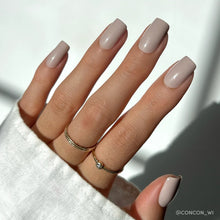Bare Bliss soft neutral press-on nails - square shape, front view