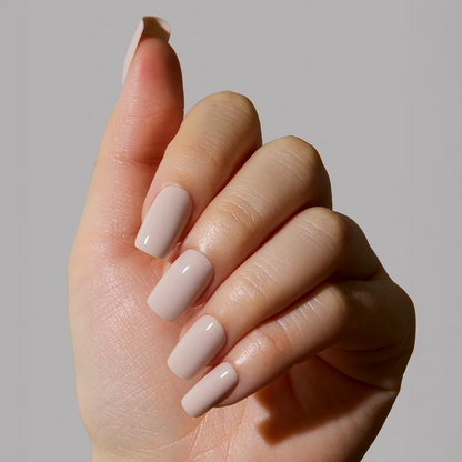 Bare Bliss press-on nails close-up texture detail - soft neutral finish, US shipping