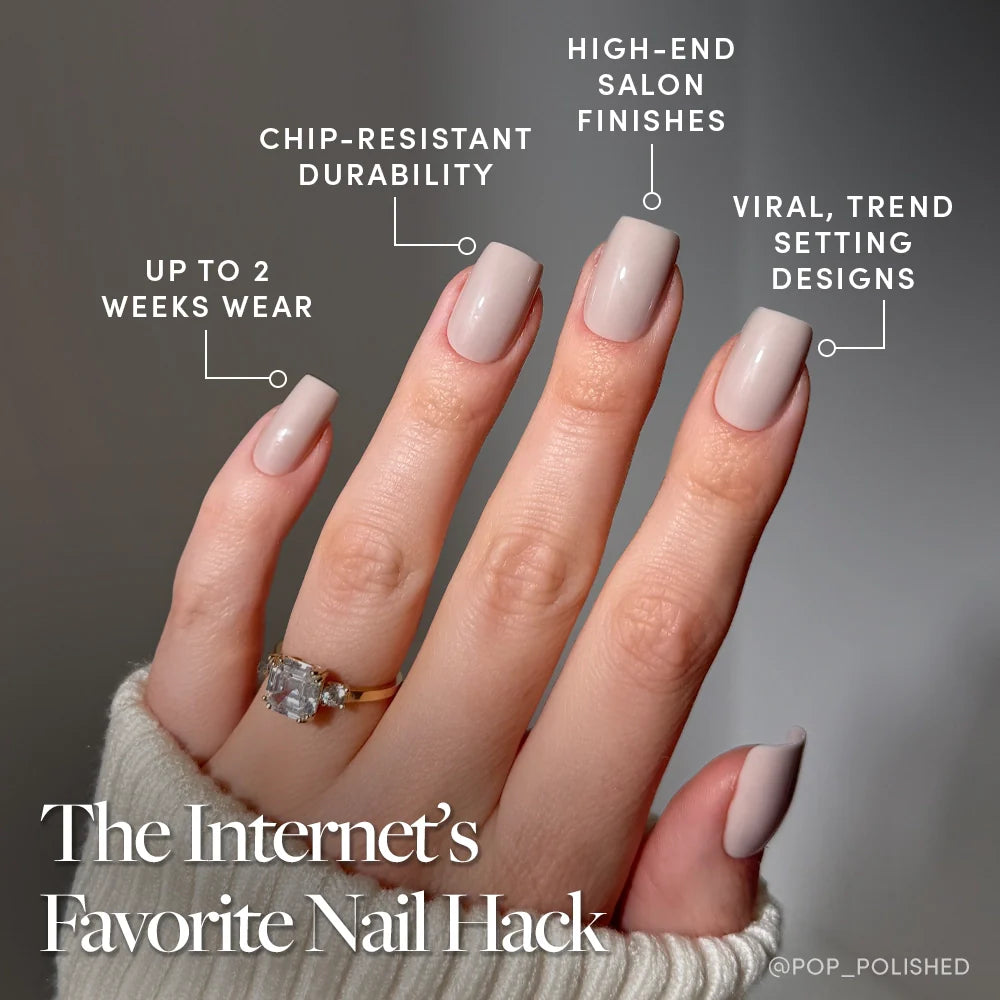 Bare Bliss press-on nails - image 5 of 9, soft neutral square